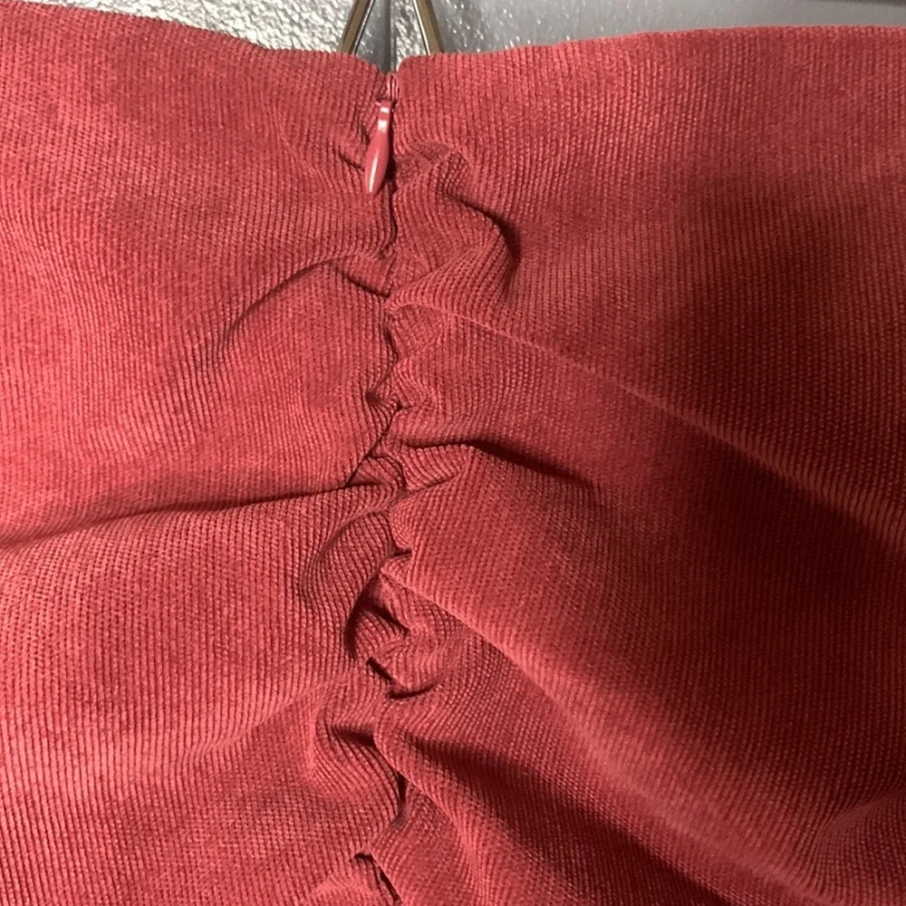 NWT‎ Zara Ruched Corduroy Mini Skirt  Size Small